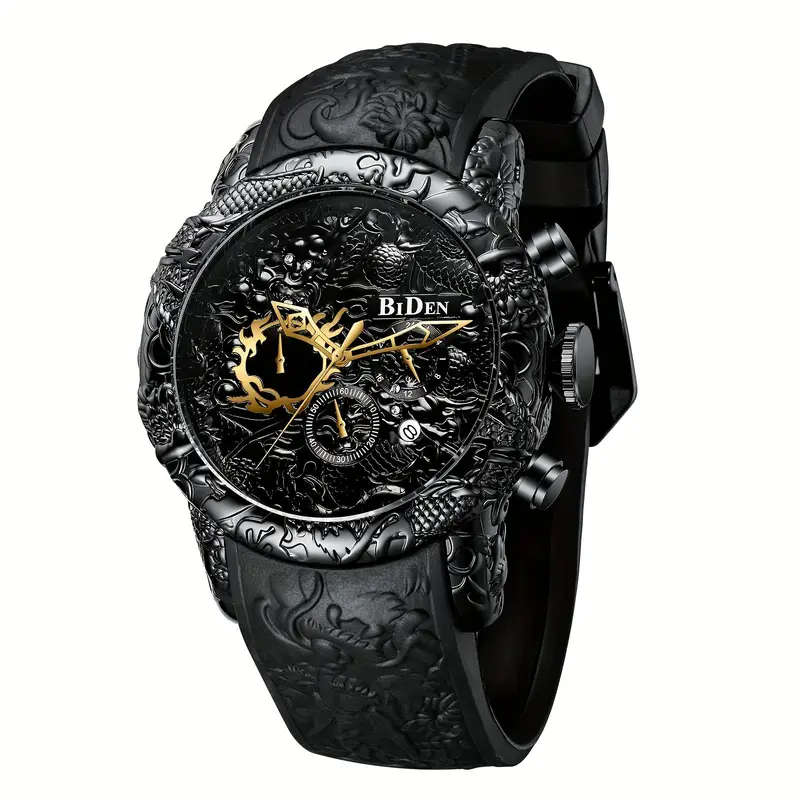 Men's Fashion Black Dragon Designer Watch