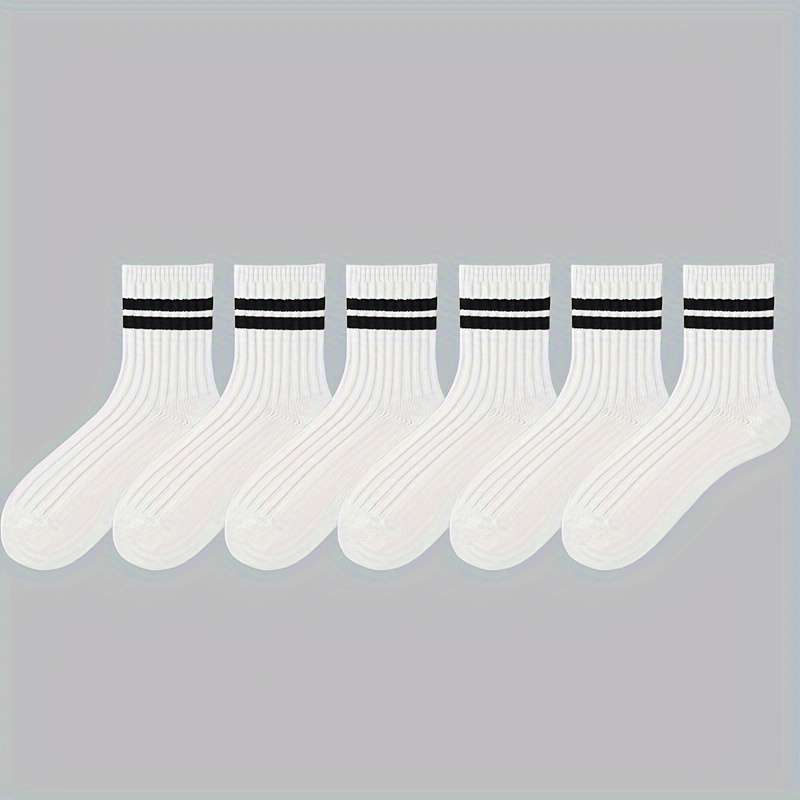 6 Pairs Black One Size High Elastic Socks