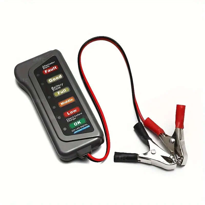 Mini 12V Car Battery Tester Digital Alternator Tester 6LED Lights Detect Display Car Tool Auto Batte