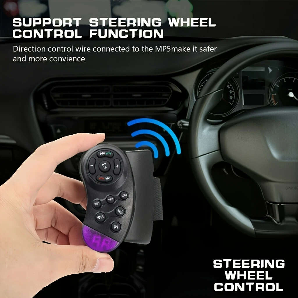 1pc 17.78 Cm HD Double Din Car Stereo Radio MP5 Player With Steering Wheel Remote Support Mirror