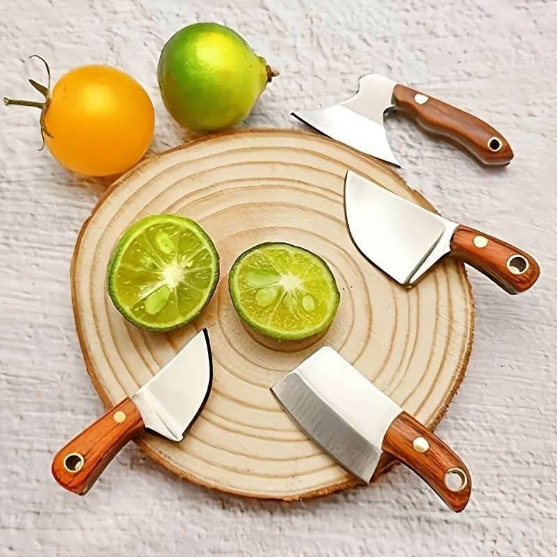 4pcs Set Mini Axe-Shaped Knives with Covers Stainless Steel Portable EDC Utility Kni