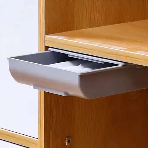 1Pc Sleek Design Self Adhesive Under Desk Drawer Hidden Slide Out Storage Organizer For Office Schoo
