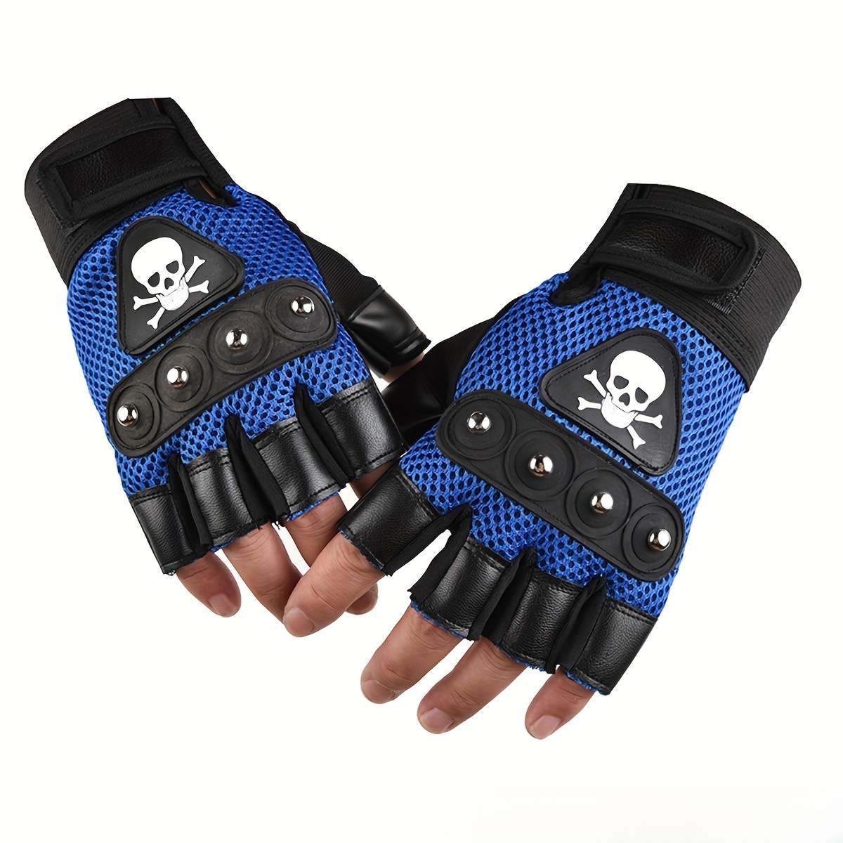 1 Pair Blue Outdoor Sports Gloves