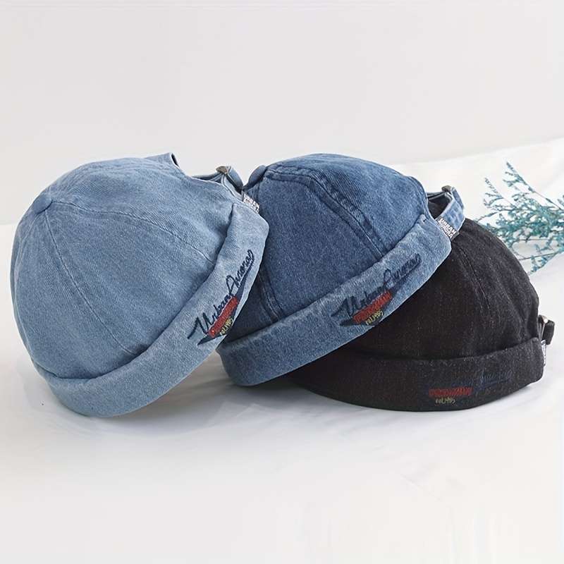 Sailor Brimless Caps Rolled Cuff Street Retro Fisherman Beanie Hat Cap