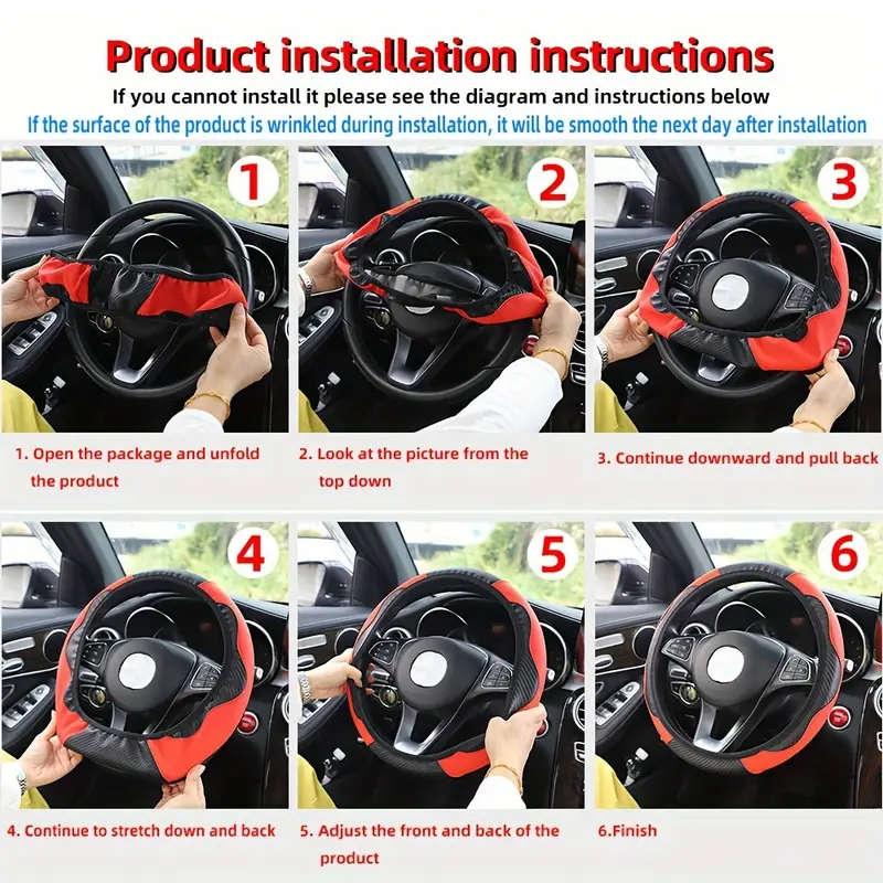 Universal PU Leather Steering Wheel Cover