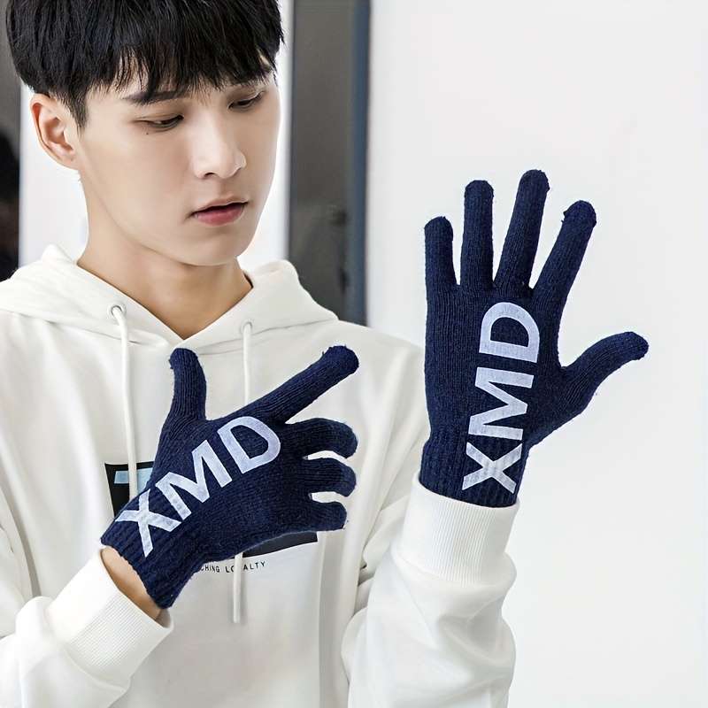 1 Pair Black Warm Gloves