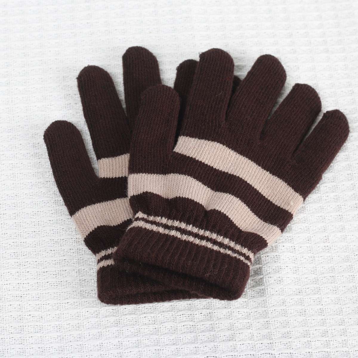 1 Pair Pure Black Style Plus Velvet Warm Gloves