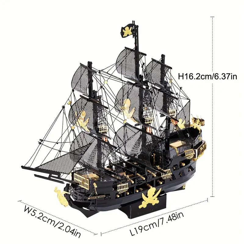 Metal 3D Jigsaw Puzzle Flying Dutchman Pirate Ship Model Set