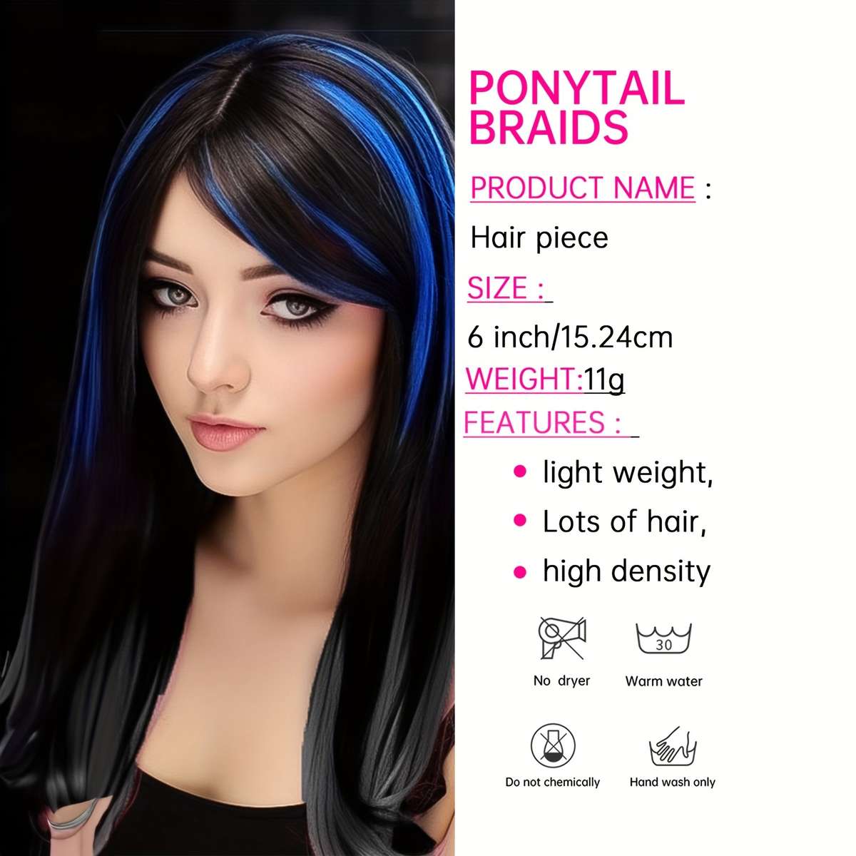 Pink 15.24Cm Fashion Design Wig