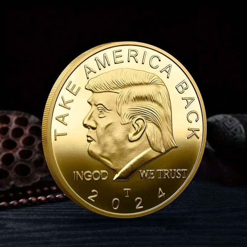 TRUMP Gold-Plated Replica COIN, Capsule included, Collectible Bullion
