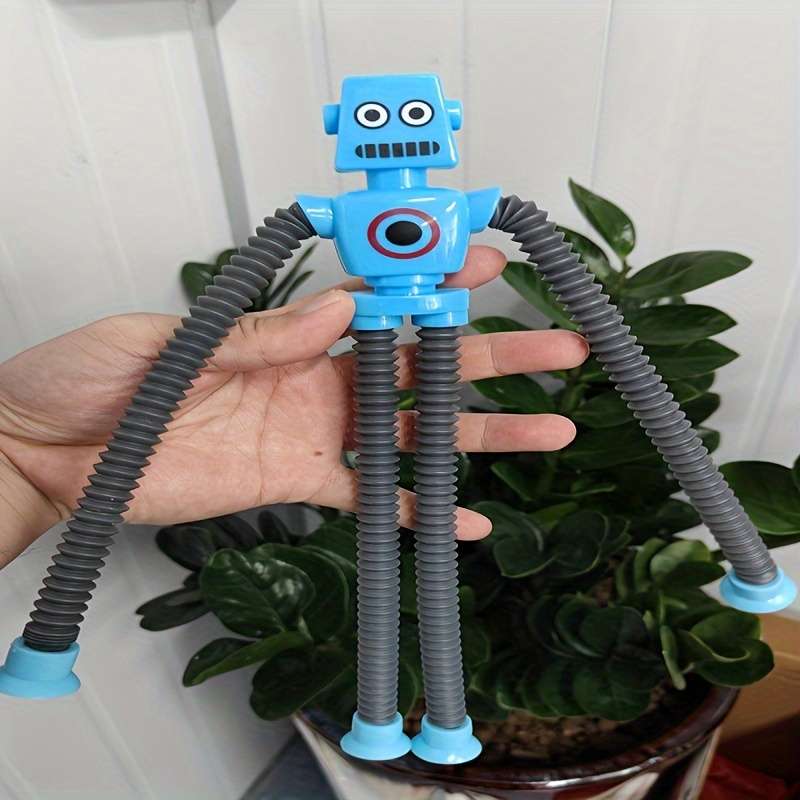 1Pc Yellow Light Up Stretching Robot Puzzle Toy