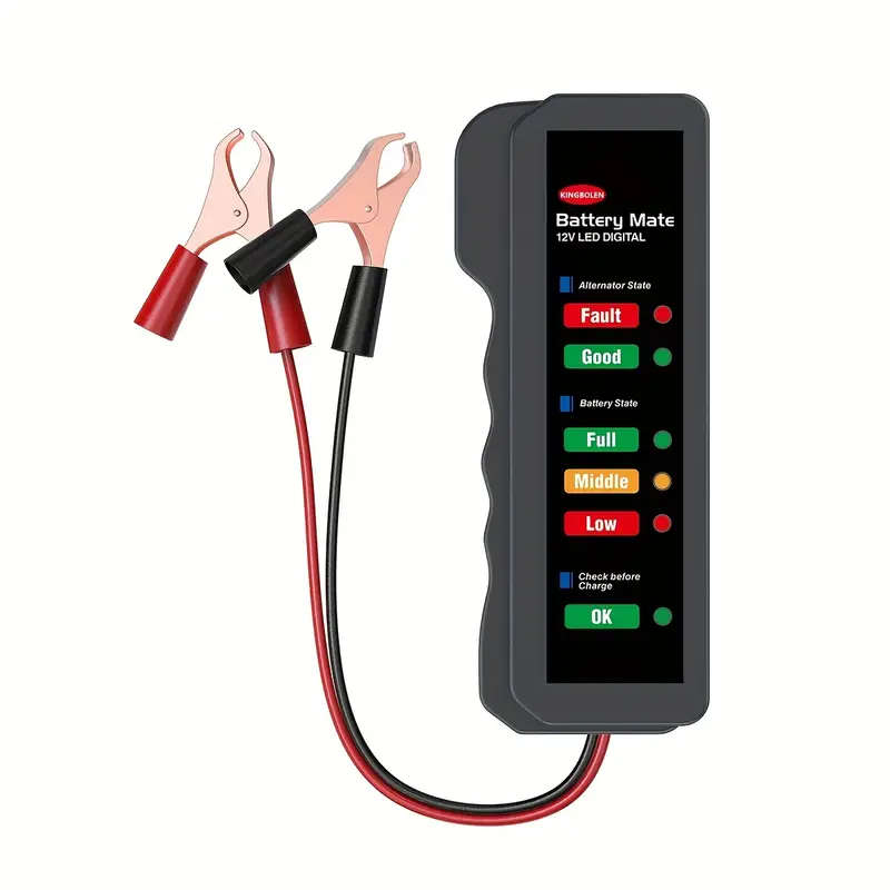 Mini 12V Car Battery Tester Digital Alternator Tester 6LED Lights Detect Display Car Tool Auto Batte