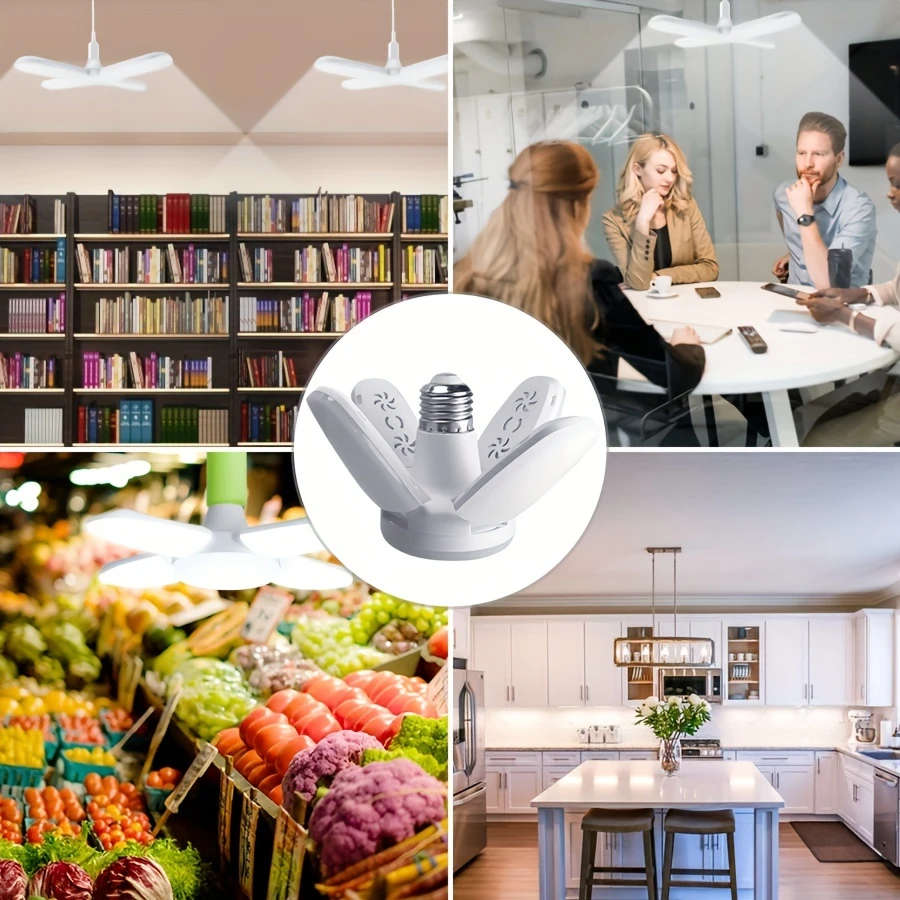 1pc LED Four-Leaf Lamp Mini Folding Light 28W  6500K Pendant Light Suitable