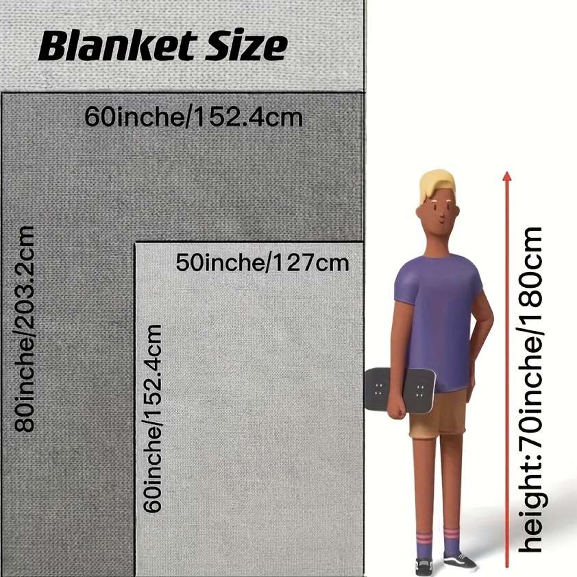 Blanket Color Green size 152.4x203.2cm
