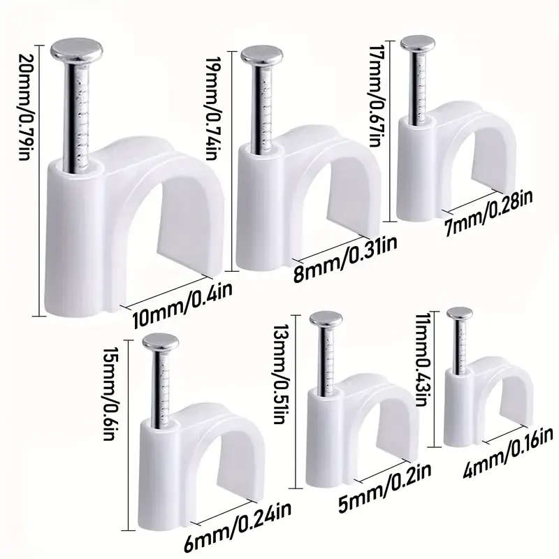 100 White Cable Clips