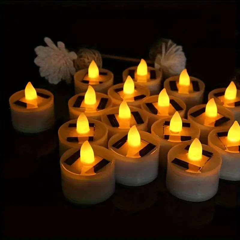 6pcs White Solar Candle Lights