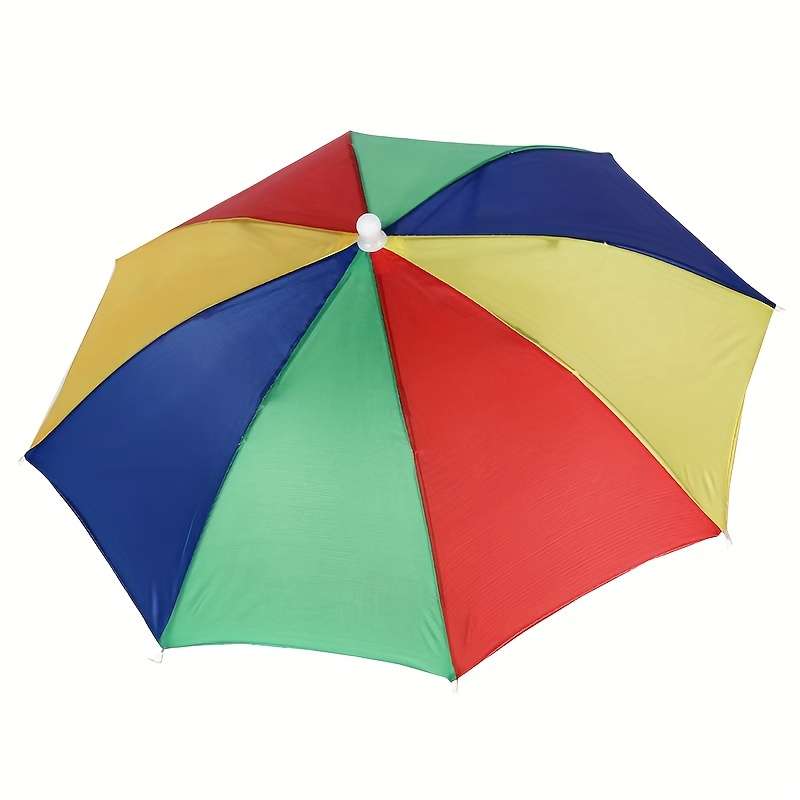 Multicolored Umbrella Hat With Hands-Free Design High Quality Sun Rain Protection