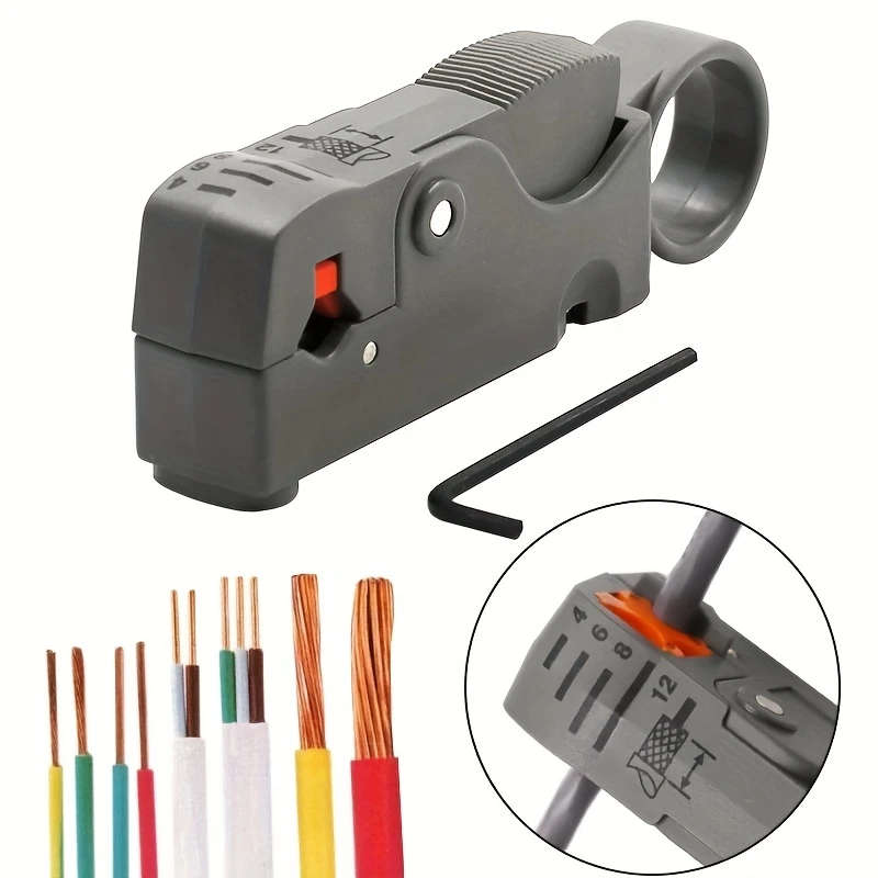1pc Automatic Multifunctional Wire Stripper And Crimping Tool With Hex Wrench Plastic Handle Wire Cu