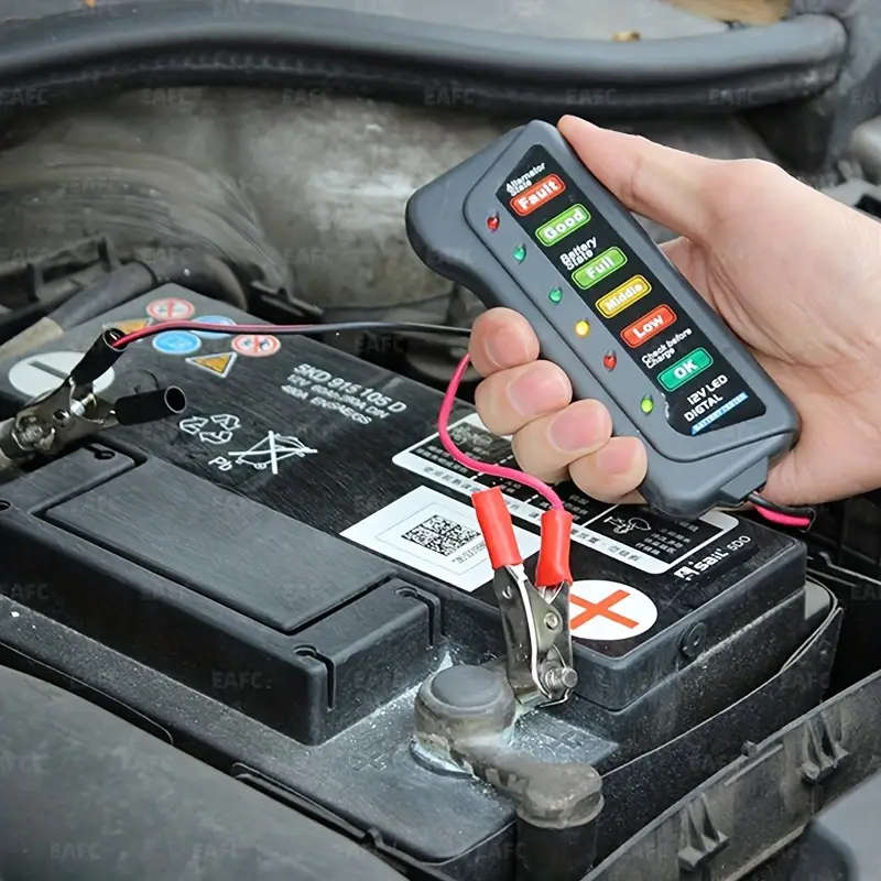Mini 12V Car Battery Tester Digital Alternator Tester 6LED Lights Detect Display Car Tool Auto Batte