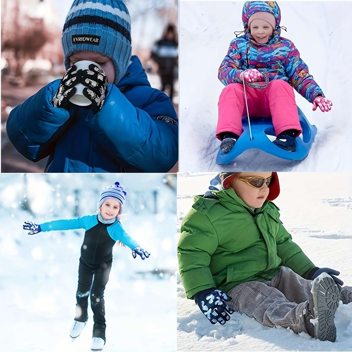 1 Pair Black Outdoor Sports Gloves