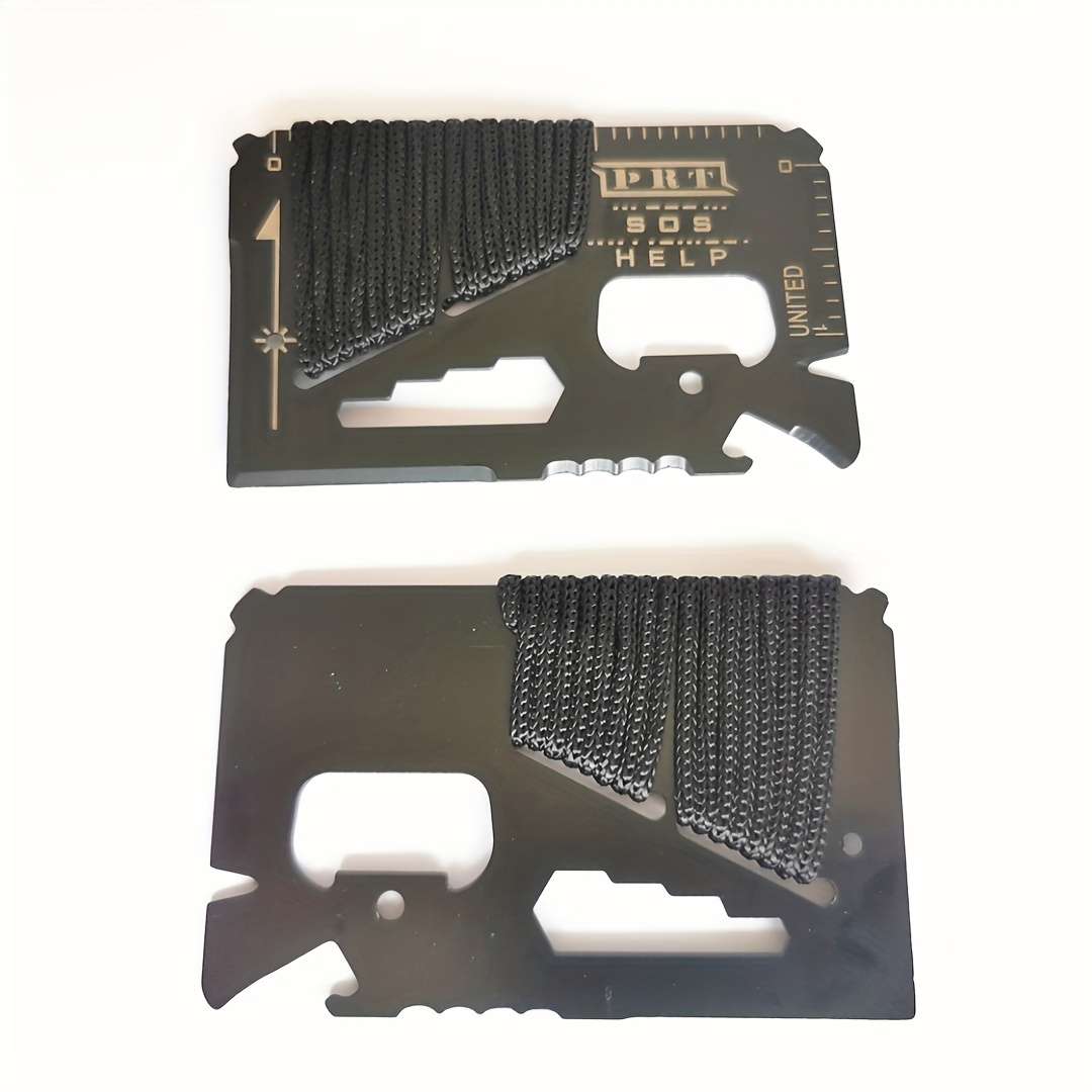 1pc 14in1 Portable Stainless Steel Multi-Function Knife Card Outdoor Camping Rope Bindi