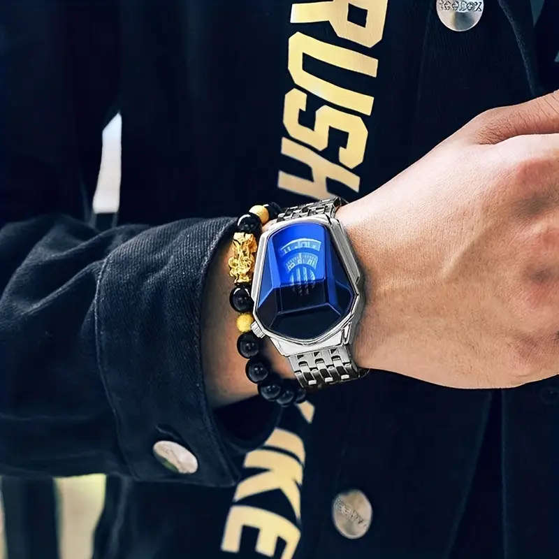 Simple Gold Snake Head Quartz Watch Gold Blue