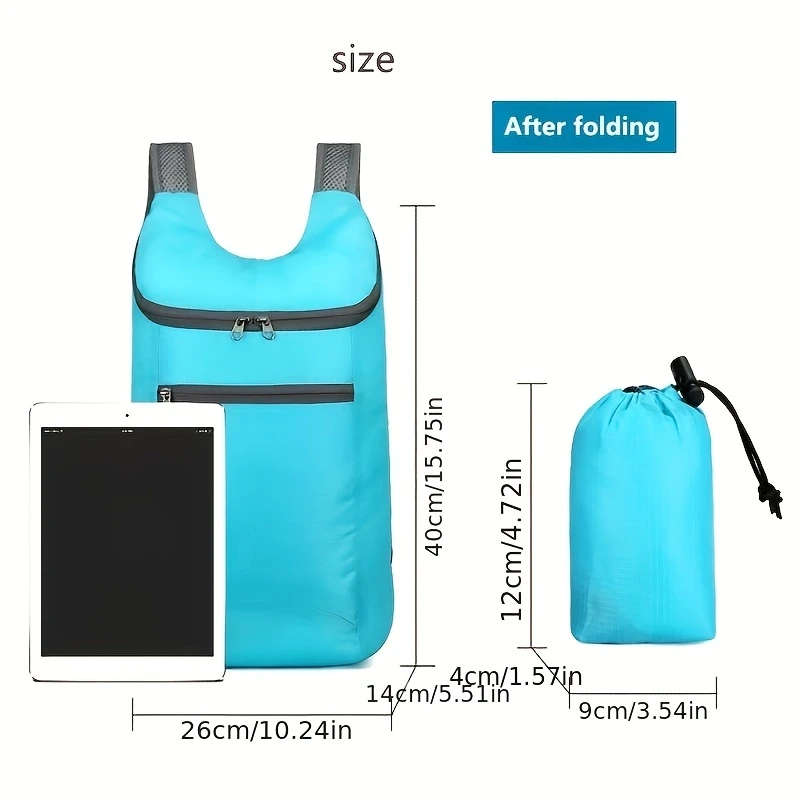 1pc Ultra-Lightweight Portable Folding Backpack for Outdoor Travel Camping Durable Polyester