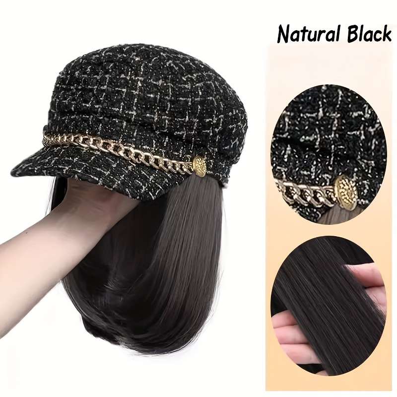1Pc Black 25.4cm Fashion Design Wig