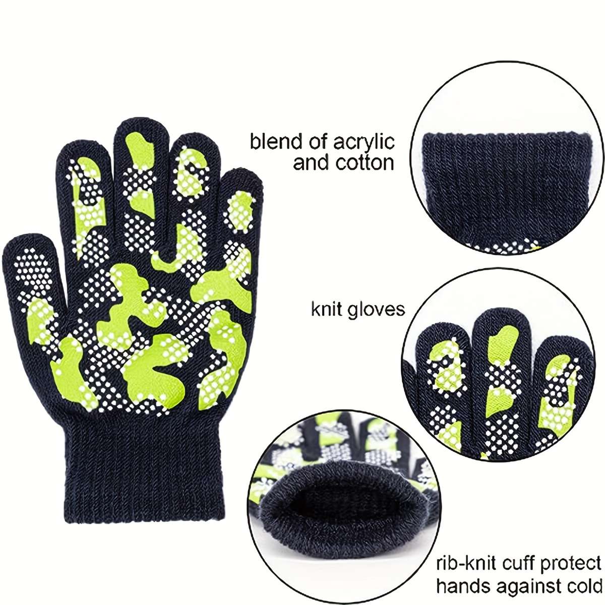1 Pair Black Outdoor Sports Gloves