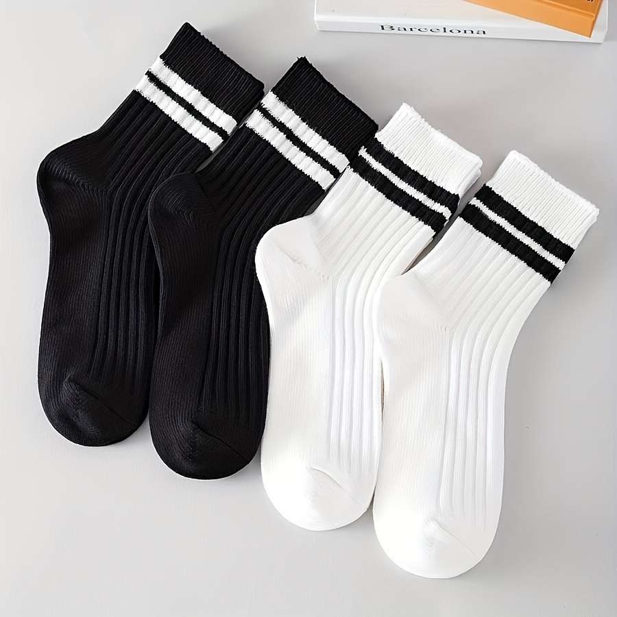 6 Pairs Black One Size High Elastic Socks