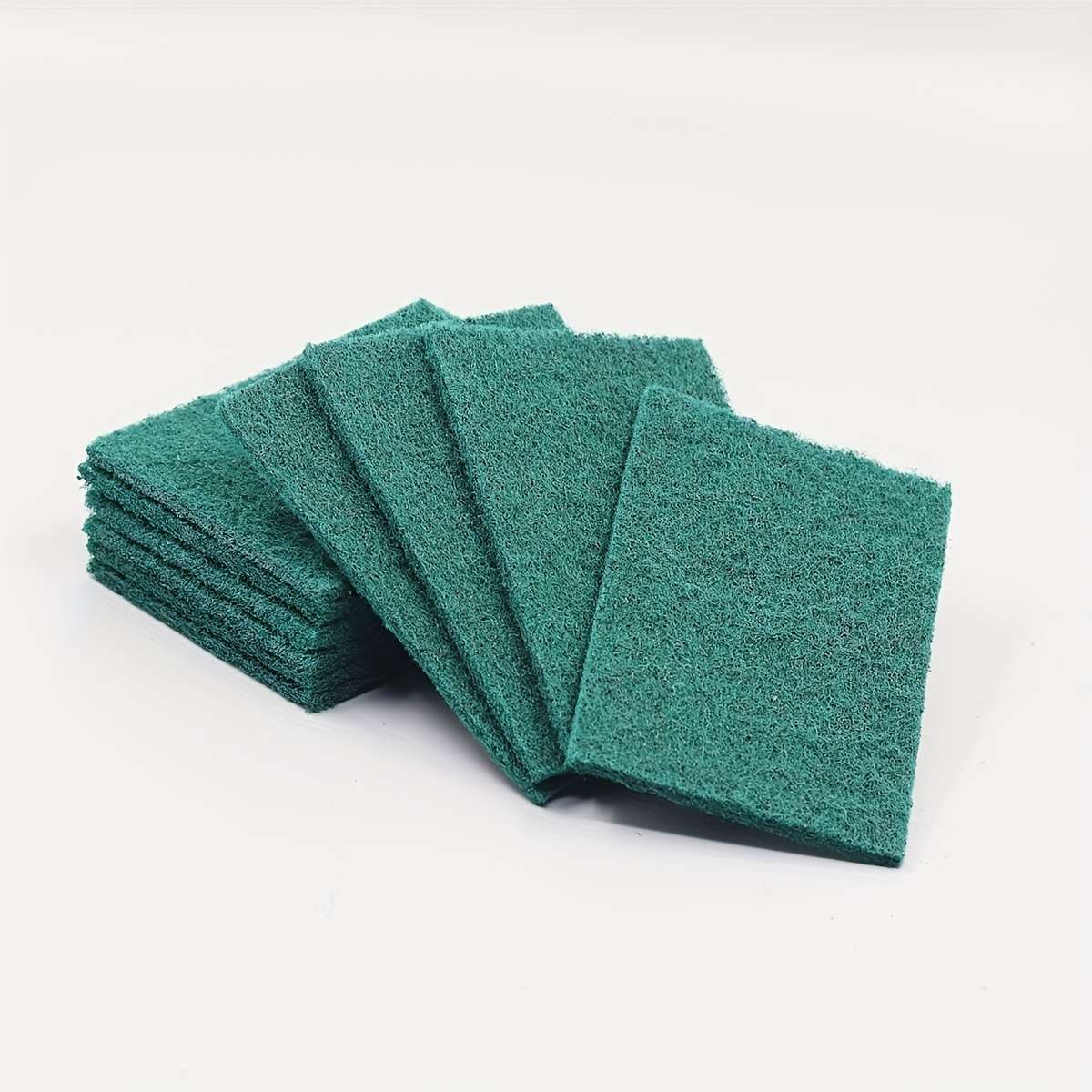 20pcs Green Microfiber Cleaning Sponges Vintage Style Polyester Kitchen Scrubbers Dish Washi