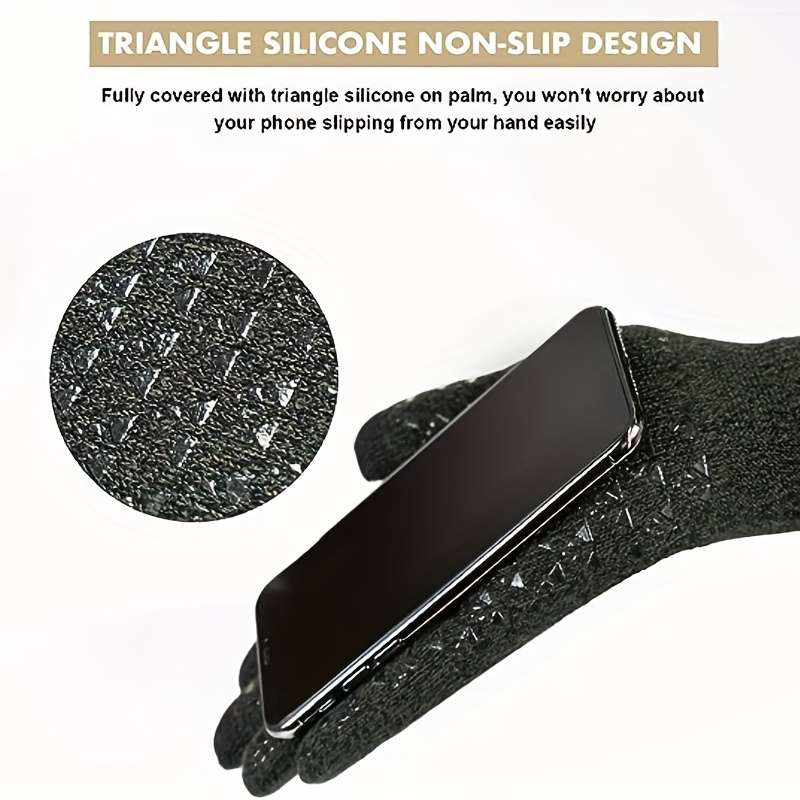 1 Pair Brown Warm Gloves