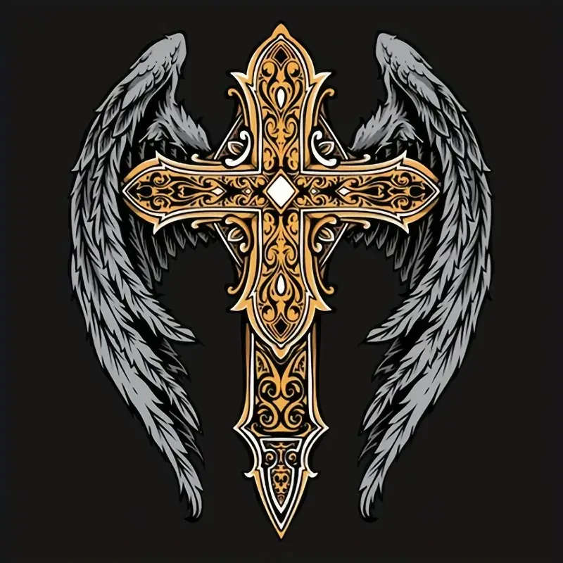 Elegant Cross Wing Pendant with Necklace