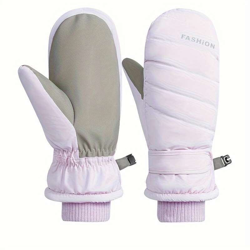1 Pair Pink One Size Warm Gloves