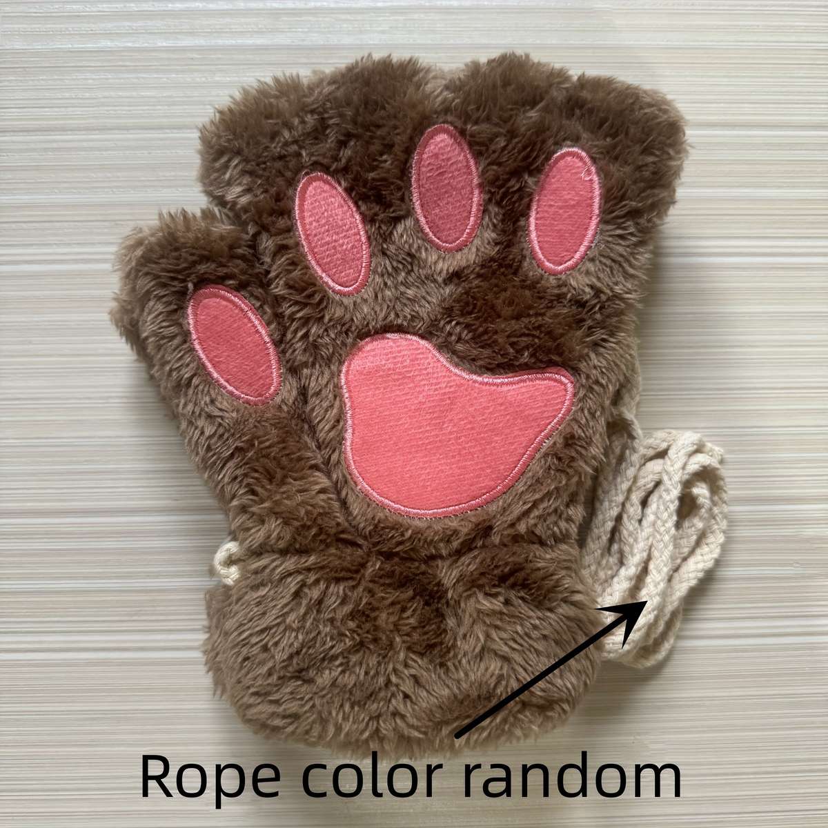 1 Pair Coffee Color Warm Gloves