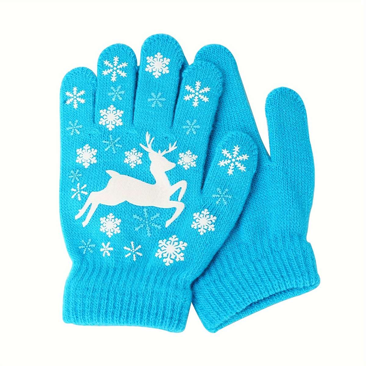 1 Pair Blue Warm Gloves