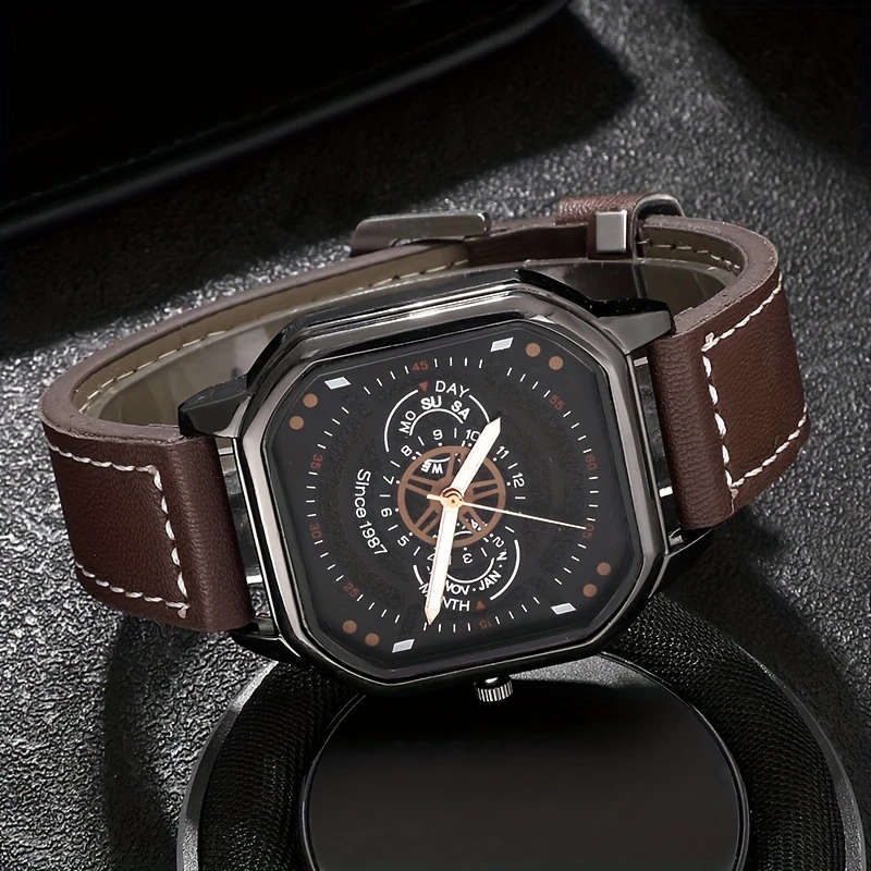 5pcs set Mens Fashion Business Watches Bracelet Set Color sent randomly