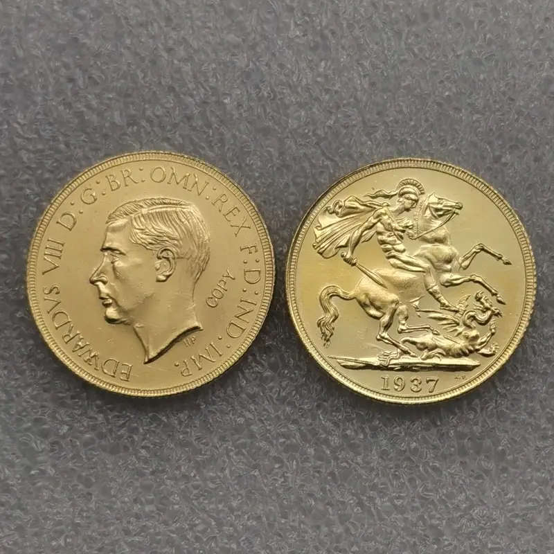 1937 UK Edward VIII Golden Replica Coin
