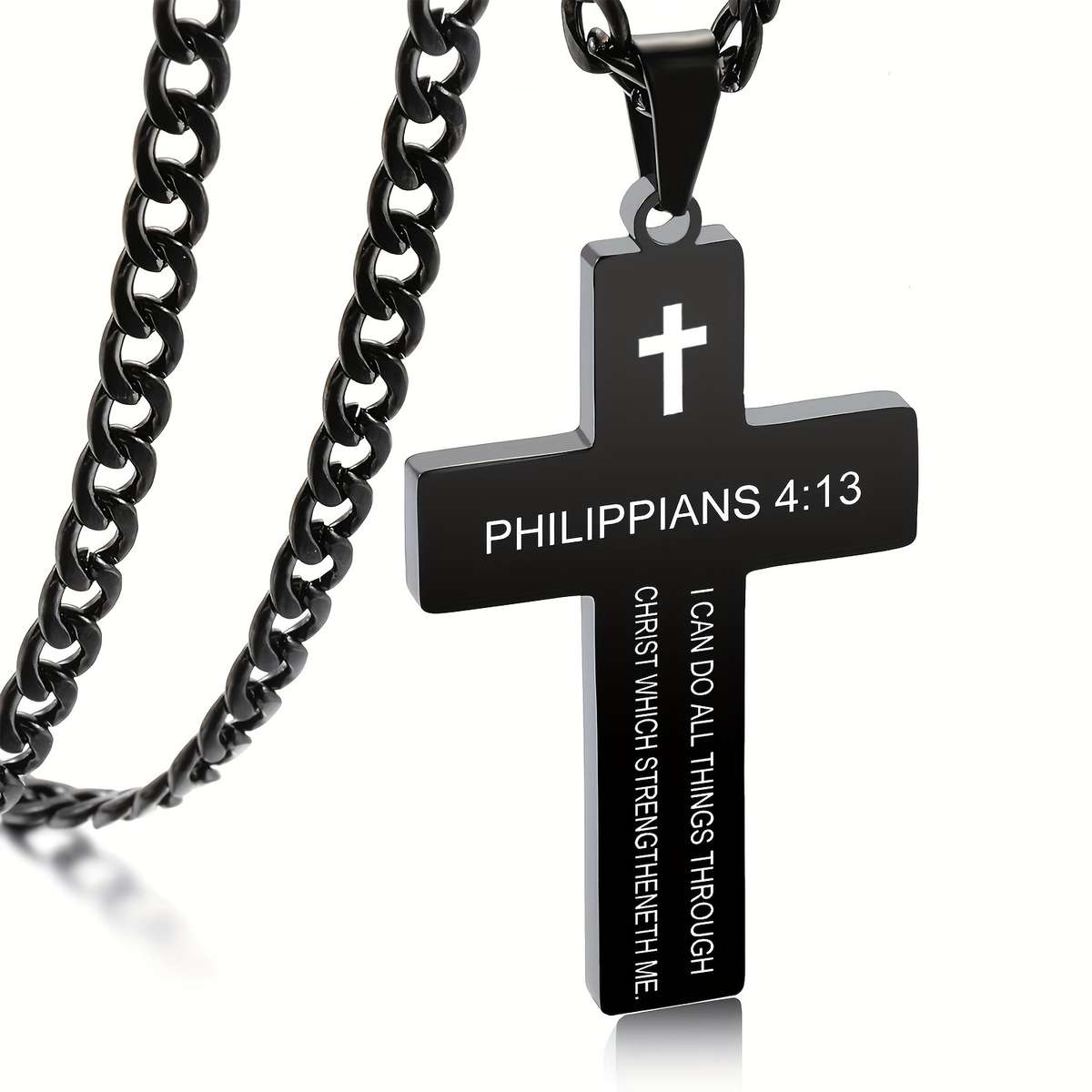 1 Piece Black Jesus Theme Pendant