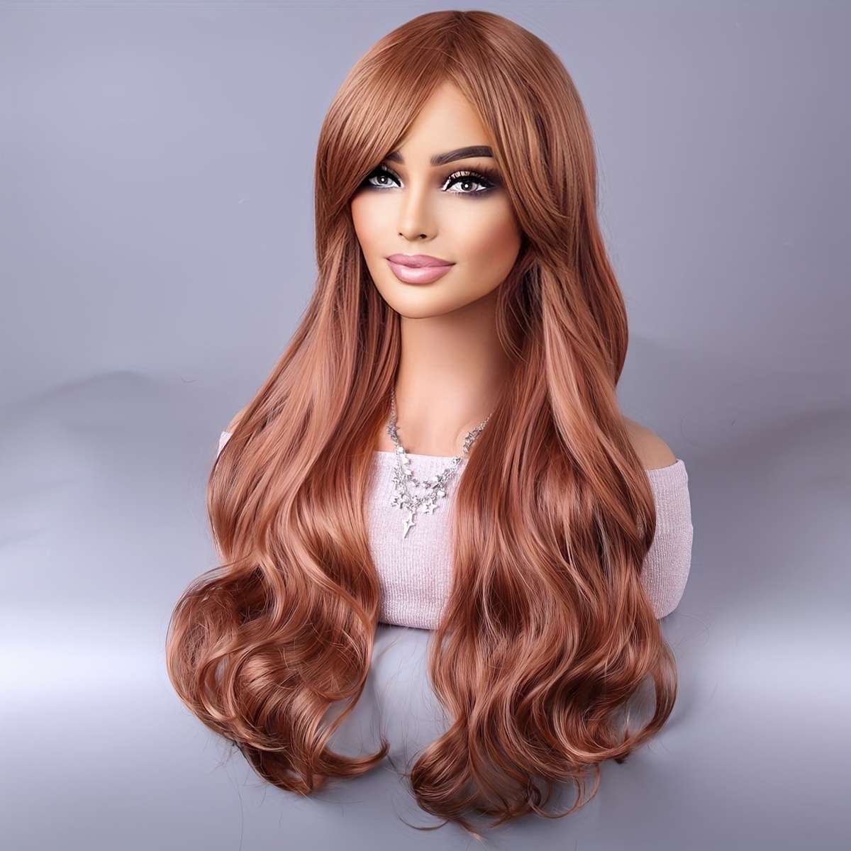 1Pc Reddish Brown 66.04cm Fashion Design Wig