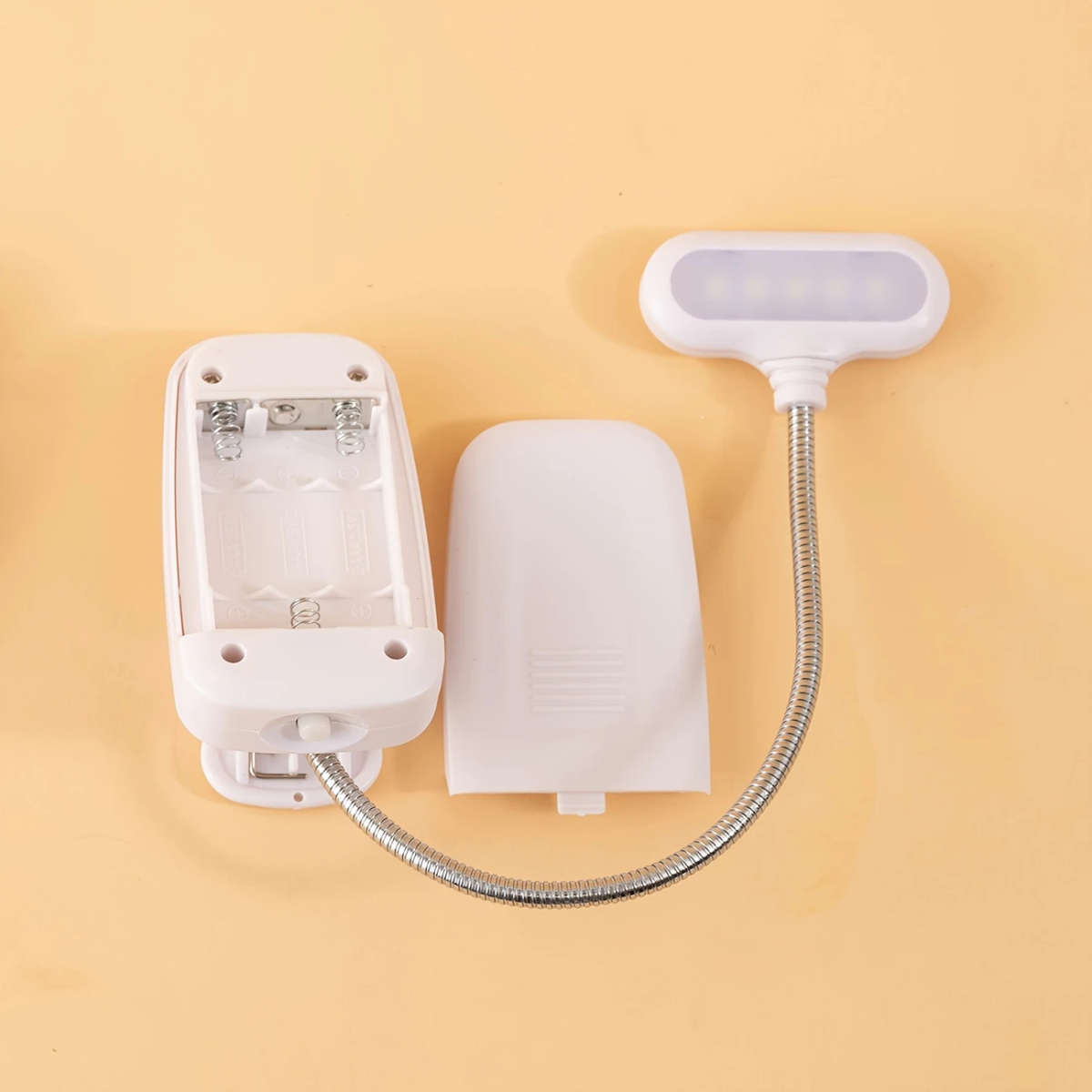 1pc Battery Power Portable Book Light With Clip Adjustable Arm Reading Light Night Reading Lamp Desk