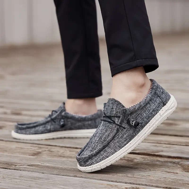 Mens Trendy Solid Casual Shoes with Adjustable Lace and Non Slip
