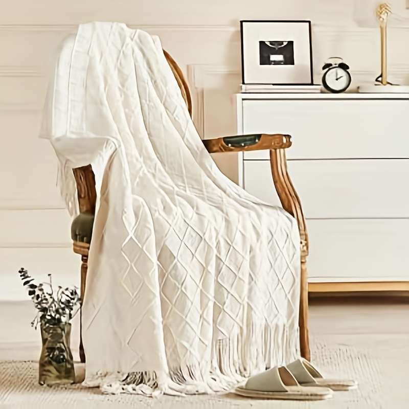 Blanket Color Beige size 152.4x203.2cm