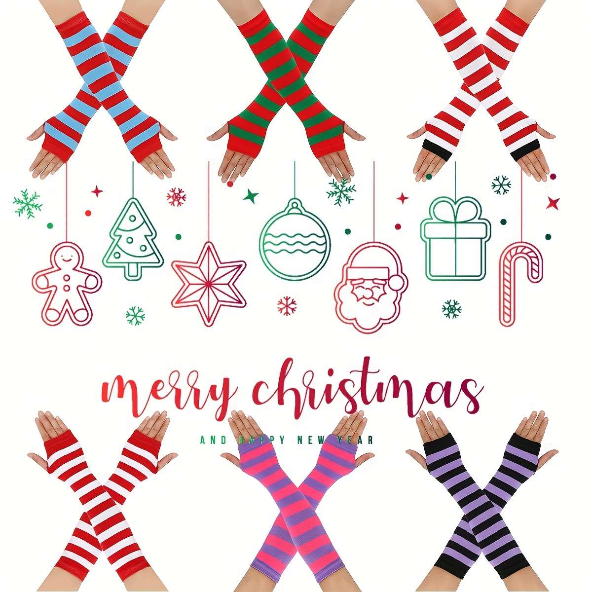 1 Pair Green Warm Gloves