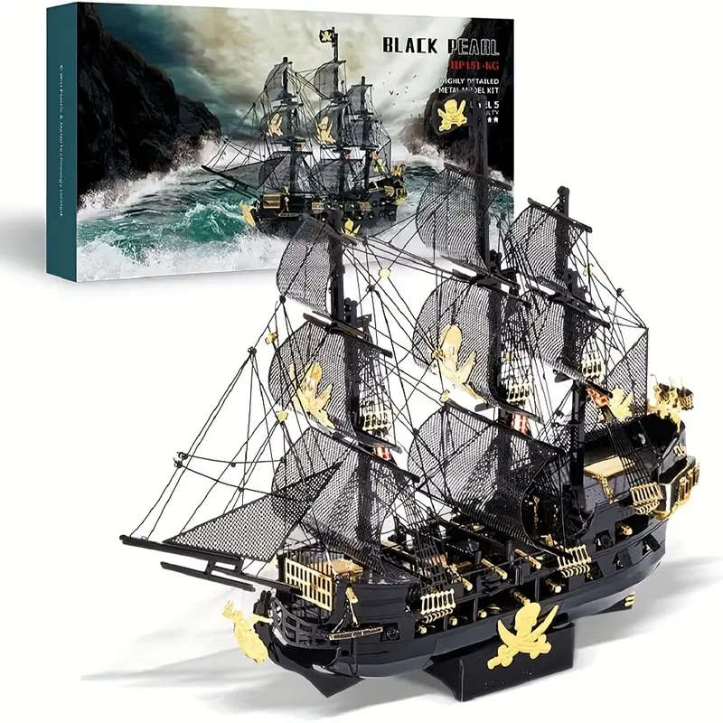 Metal 3D Jigsaw Puzzle Flying Dutchman Pirate Ship Model Set