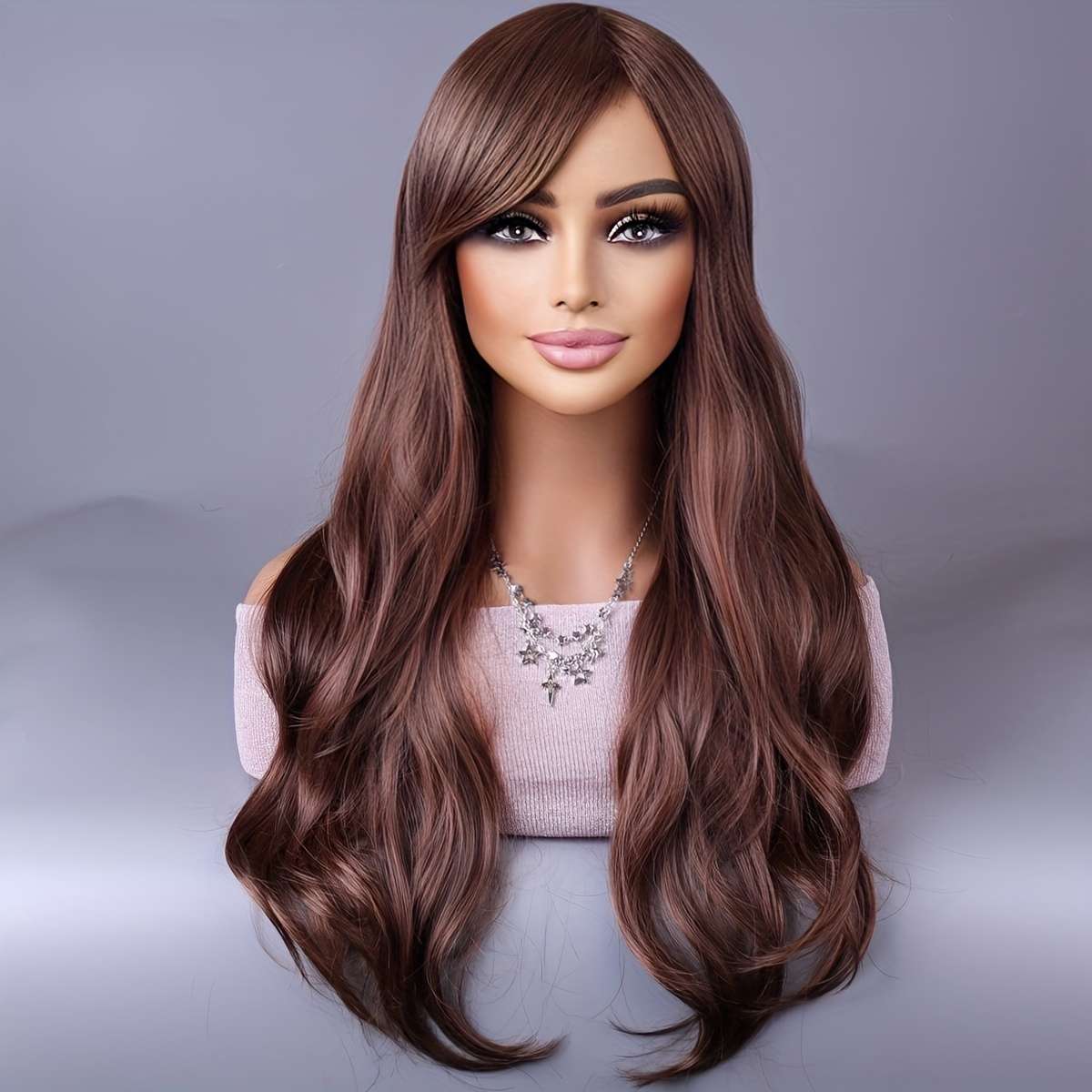 1Pc Reddish Brown 66.04cm Fashion Design Wig