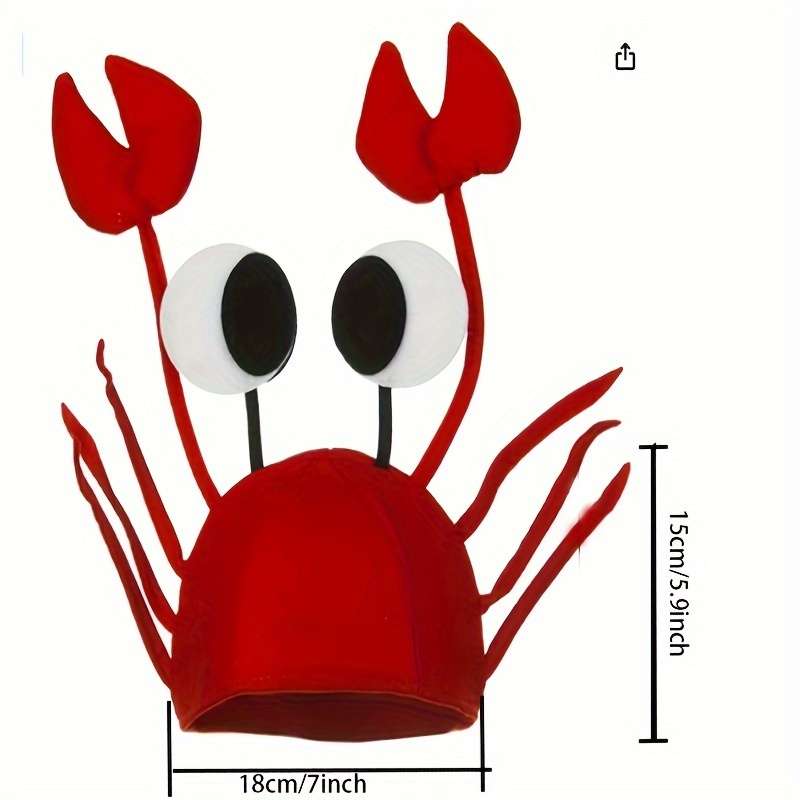 1pc Cute Funny Crab Hat For Unisex Gift
