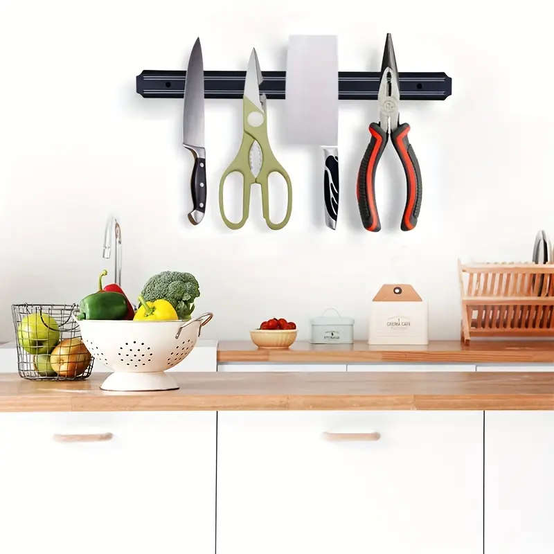 1pc Powerful Magnetic Knife Holder for Wall Space-Saving Secure Easy Access Adds Style Safety to You