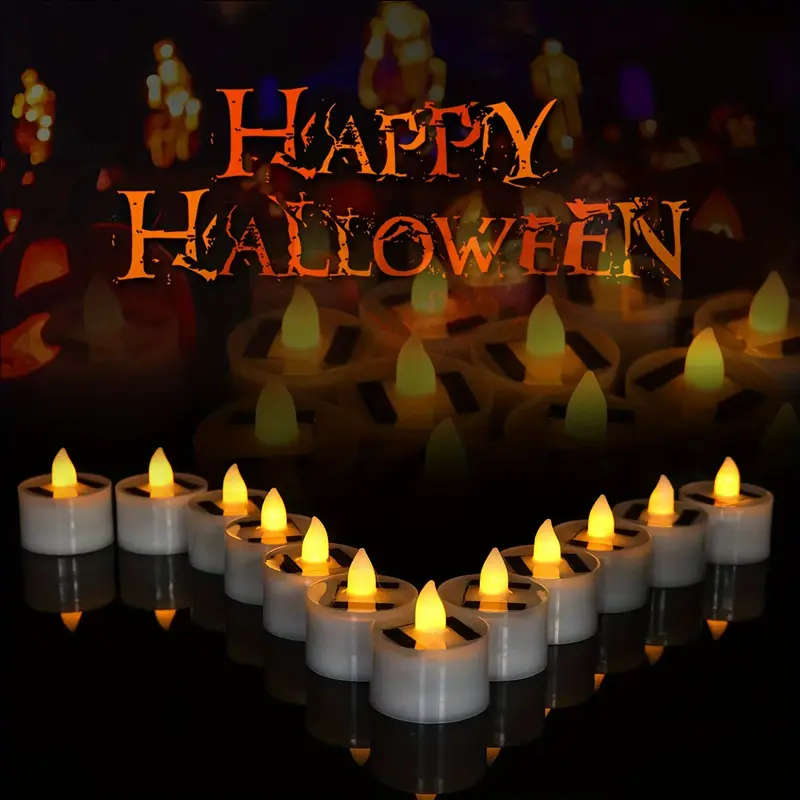 6pcs White Solar Candle Lights