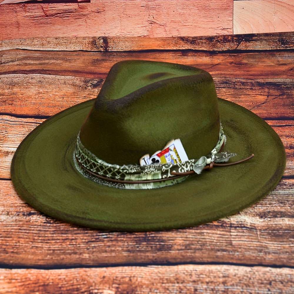 1 Top Random Poker Card Pure Handmade Imitation Burnt Decor Autumn and Winter Hat